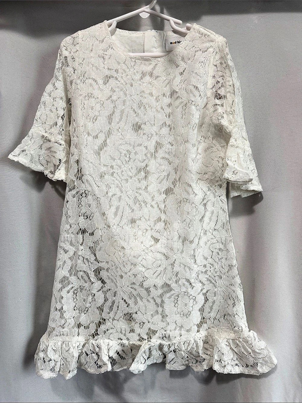 my kingdom Floral Lace Dress White Size 130 Like New